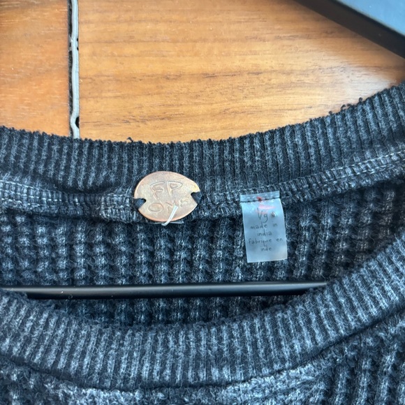 Free People One Sleeveless Interlaken Tank in Wash Black, Size L - Picture 6 of 10